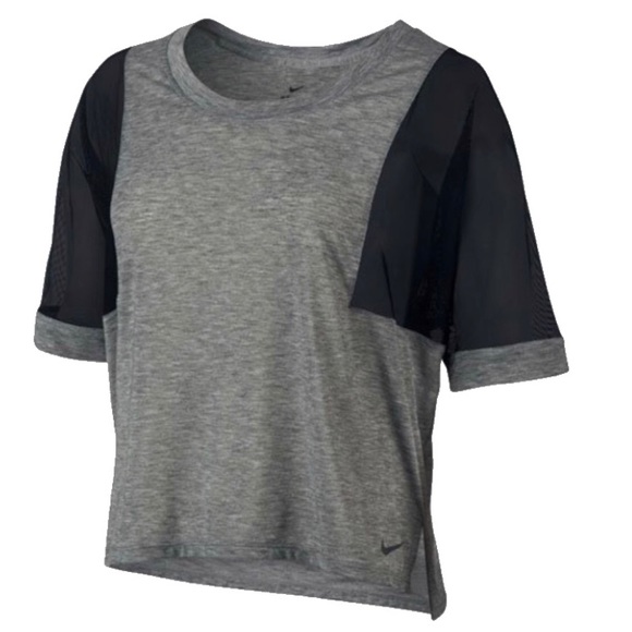 Nike Tops - Nike Mesh Sleeve T-Shirt in Gray and Black